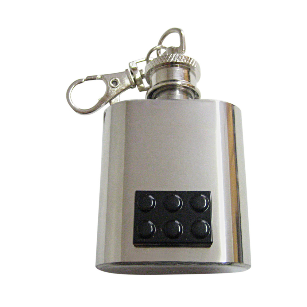 Black Building Block Toy Keychain Flask - image 1